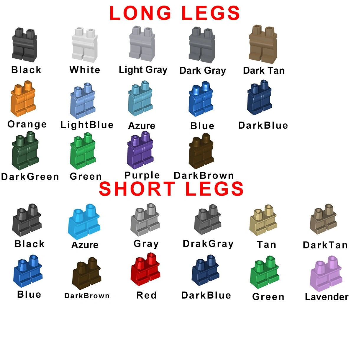 Leg color options for personalized custom brick minifigure couple keychain - unique personalized gift