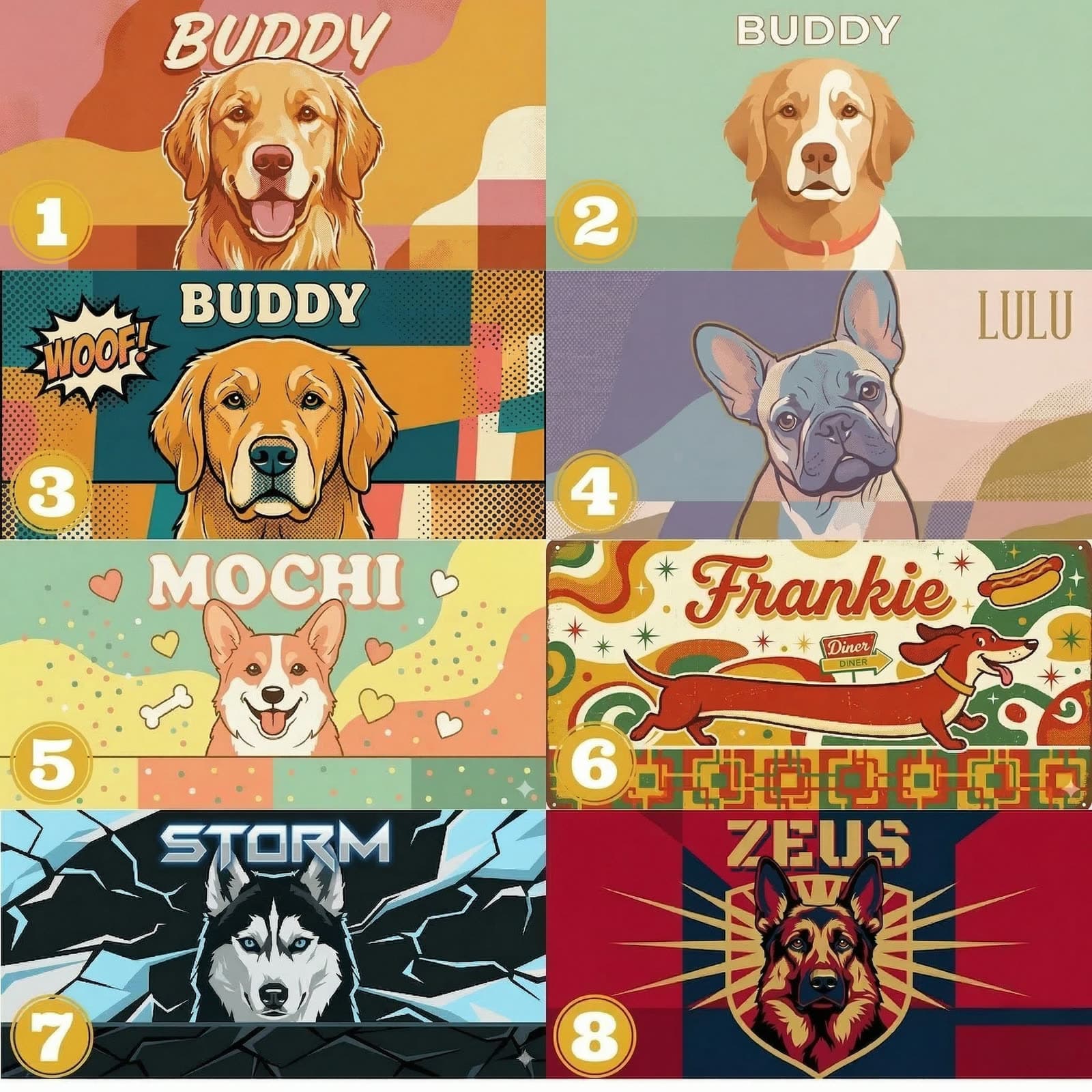 Personalized Pop Art Dog Leash Holder