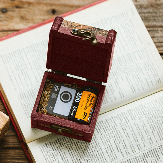 Custom camera roll keychain retro design - romantic photo gift idea for him