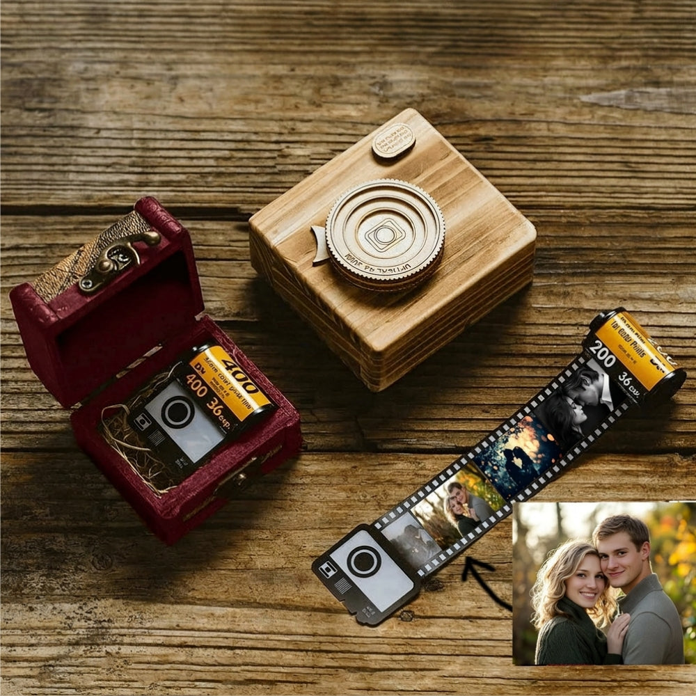 Custom photo film roll keychain - unique Valentine's Day gift for boyfriend