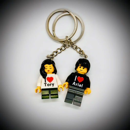 Custom Photo Brick Keychain - Personalized Couple Minifigure Gift