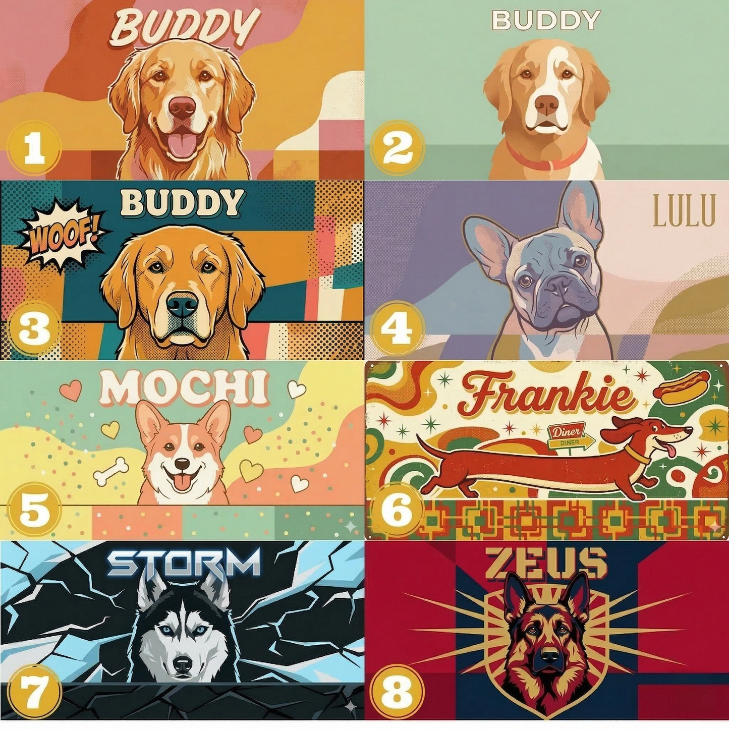 Personalized Pop Art Dog Leash Holder