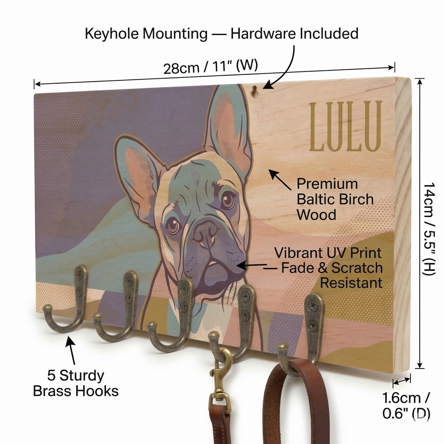 Personalized Pop Art Dog Leash Holder
