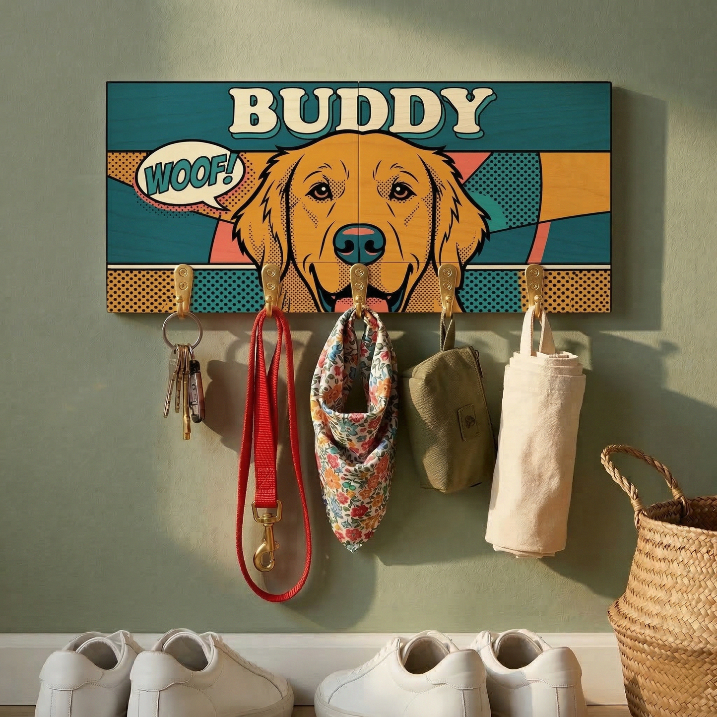 Personalized Pop Art Dog Leash Holder